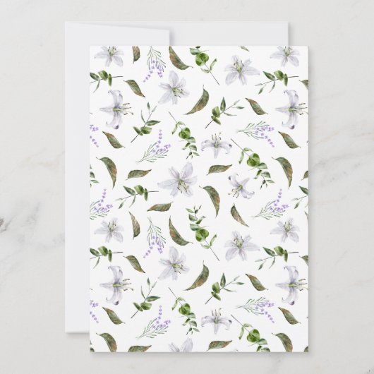 Moederdag Brunch | Uitnodiging van witte flora (Achterkant)