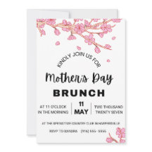 Moederdag brunch uitnodiging Waterverf Poppy
