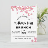 Moederdag brunch uitnodiging Waterverf Poppy (Staand voorkant)