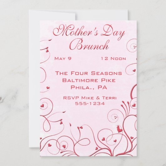 moederdag Brunch Uitnodigingen (Voorkant)