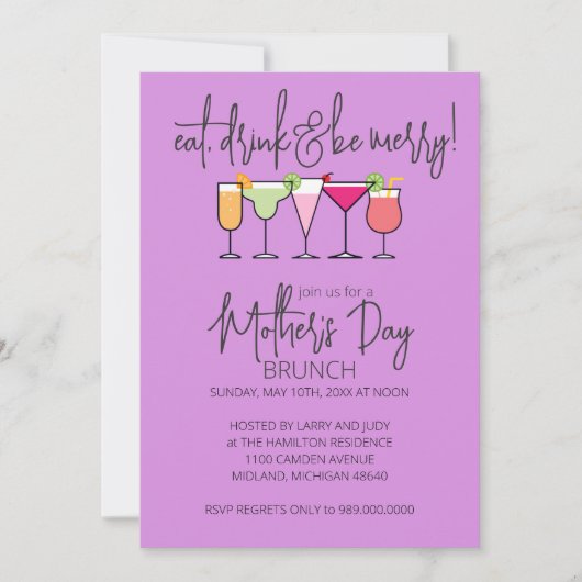 Moederdag Brunch Uitnodigingen (Voorkant)