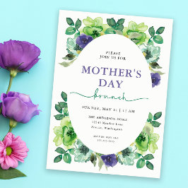 Moederdag Brunch Waterverf Bloemen Kaart