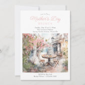 Moederdag Brunch Waterverf Plaza in Bloom Kaart (Voorkant)