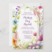 Moederdag Brunch Waterverf Wildbloem Floral Kaart (Voorkant)