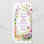 Moederdag Brunch Waterverf Wildbloem Floral Kaart (Voorkant)