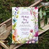 Moederdag Brunch Waterverf Wildbloem Floral Kaart
