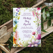 Moederdag Brunch Waterverf Wildbloem Floral Kaart