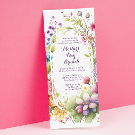 Moederdag Brunch Waterverf Wildbloem Floral Kaart