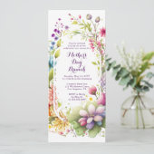 Moederdag Brunch Waterverf Wildbloem Floral Kaart (Staand voorkant)