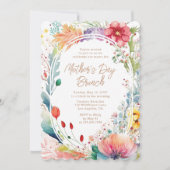 Moederdag Brunch Waterverf wilde bloemen Kaart (Voorkant)