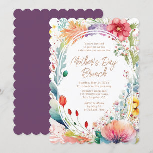 Moederdag Brunch Waterverf wilde bloemen Kaart