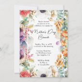 Moederdag Brunch Waterverf wilde bloemen Kaart (Voorkant)