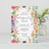 Moederdag Brunch Waterverf wilde bloemen Kaart (Staand voorkant)