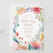 Moederdag Brunch Waterverf wilde bloemen Kaart (Voorkant)