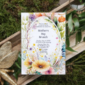 Moederdag Brunch Waterverf wilde bloemen Kaart
