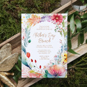 Moederdag Brunch Waterverf wilde bloemen Kaart