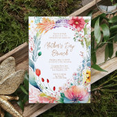 Moederdag Brunch Waterverf wilde bloemen Kaart