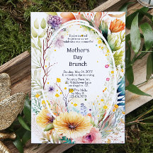 Moederdag Brunch Waterverf wilde bloemen