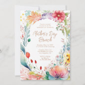 Moederdag Brunch Waterverf wilde bloemen Kaart (Voorkant)