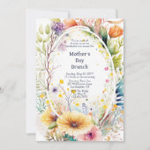 Moederdag Brunch Waterverf wilde bloemen Kaart (Voorkant)