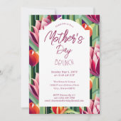 Moederdag Brunch White Botanical Pattern Kaart (Voorkant)