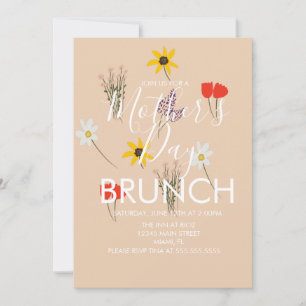 Moederdag Brunch Wild Floral Invitation Kaart