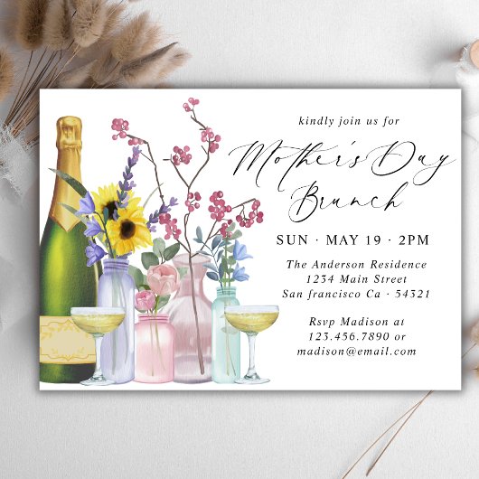 Moederdag Brunch | Wildbloemen en champagne Kaart