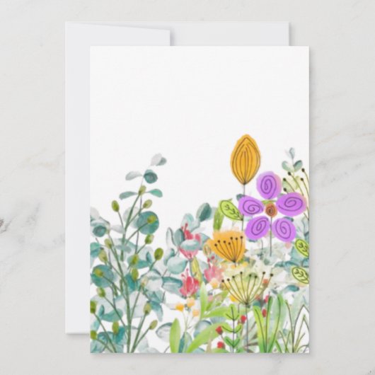 Moederdag Brunch Wildbloemen Greenery Holiday Kaart (Achterkant)