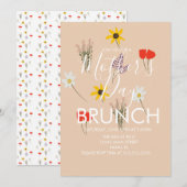 Moederdag Brunch Wilde Bloemen Uitnodiging (Voorkant / Achterkant)