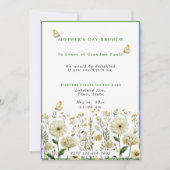 Moederdag Brunch Witte Bloemen Vlinders Kaart (Voorkant)