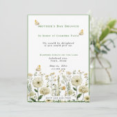 Moederdag Brunch Witte Bloemen Vlinders Kaart (Staand voorkant)