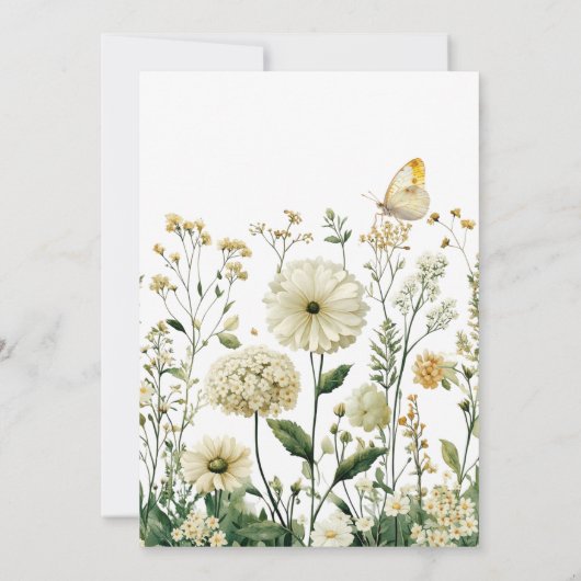 Moederdag Brunch Witte Bloemen Vlinders Kaart (Achterkant)