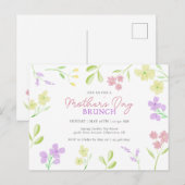 Moederdag Brunch Zachte Bloemen Waterverf Pastel Briefkaart (Voorkant / Achterkant)