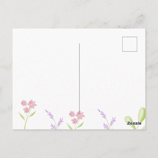Moederdag Brunch Zachte Bloemen Waterverf Pastel Briefkaart (Achterkant)