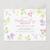 Moederdag Brunch Zachte Bloemen Waterverf Pastel Briefkaart (Voorkant)