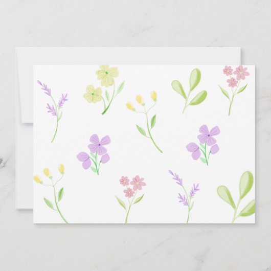 Moederdag Brunch Zachte Bloemen Waterverf Pastel Kaart (Achterkant)