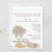 Moederdag brunchfeest met bloemen kaart (Achterkant)