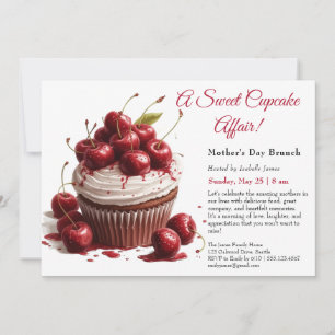 Moederdag brunchuitnodiging – Cupcake aangelegenhe Kaart
