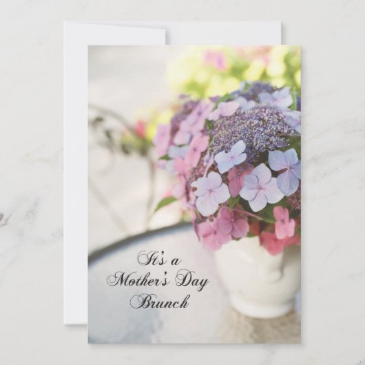 Moederdag brunchuitnodiging met bloemen kaart (Voorkant)