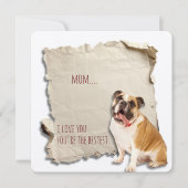 Moederdag Bulldog Mom Kaart (Voorkant)