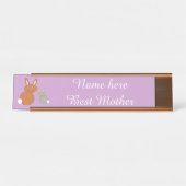 Moederdag Bunnies - Aangepast Bureau Naambordje (Voorkant)