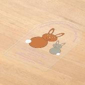 Moederdag Bunnies Custom Brunch Acryl Uitnodigingen (Laagn)