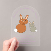 Moederdag Bunnies Custom Brunch Acryl Uitnodigingen (Insitu (Draagbaar))