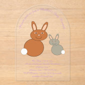 Moederdag Bunnies Custom Brunch Acryl Uitnodigingen (Voorkant)