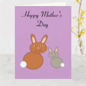 Moederdag Bunnies Custom Giant Kaart (Gele Bloem)