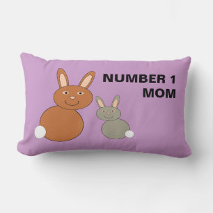 Moederdag Bunnies Custom Number 1 mam Pillow Kussen