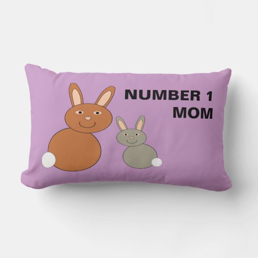 Moederdag Bunnies Custom Number 1 mam Pillow Kussen (Voorkant)