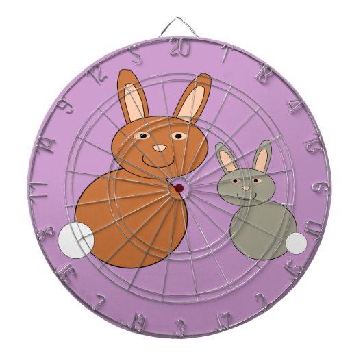 Moederdag Bunnies Dart Board Dartbord (Voorkant)