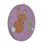 Moederdag Bunnies Dart Board Dartbord (Voorkant Links)