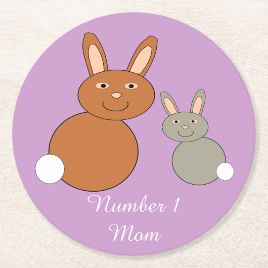 Moederdag Bunnies - Onderzetters voor gepersonalis (Voorkant)